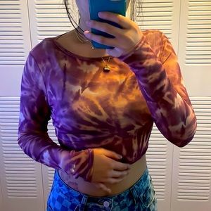 Pink marble mesh long sleeve